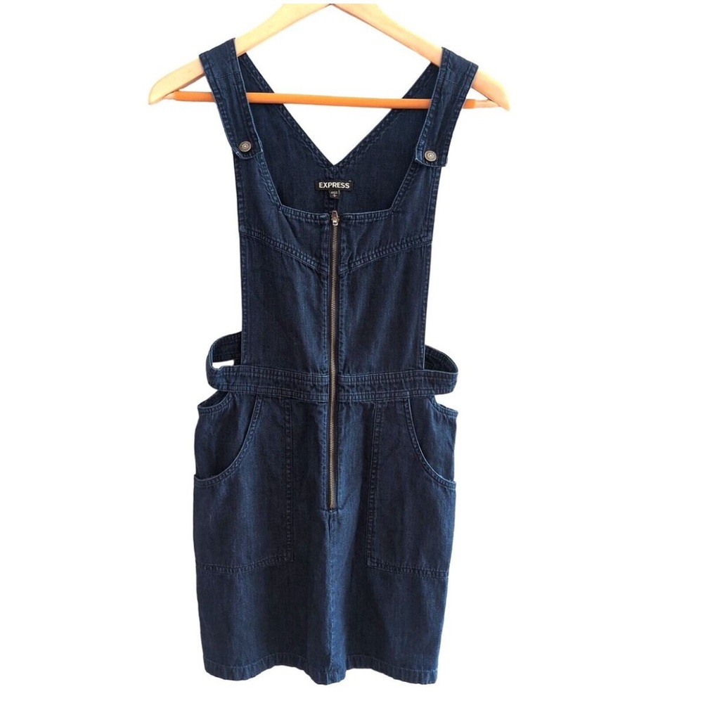 Women’s large express denim dress overalls